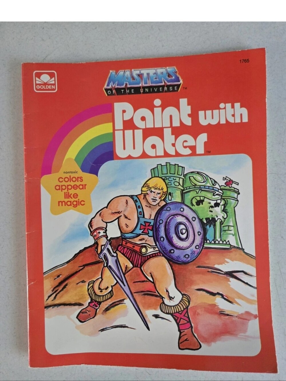 Masters Of The Universe He-Man Golden Paint With Water Book Vintage